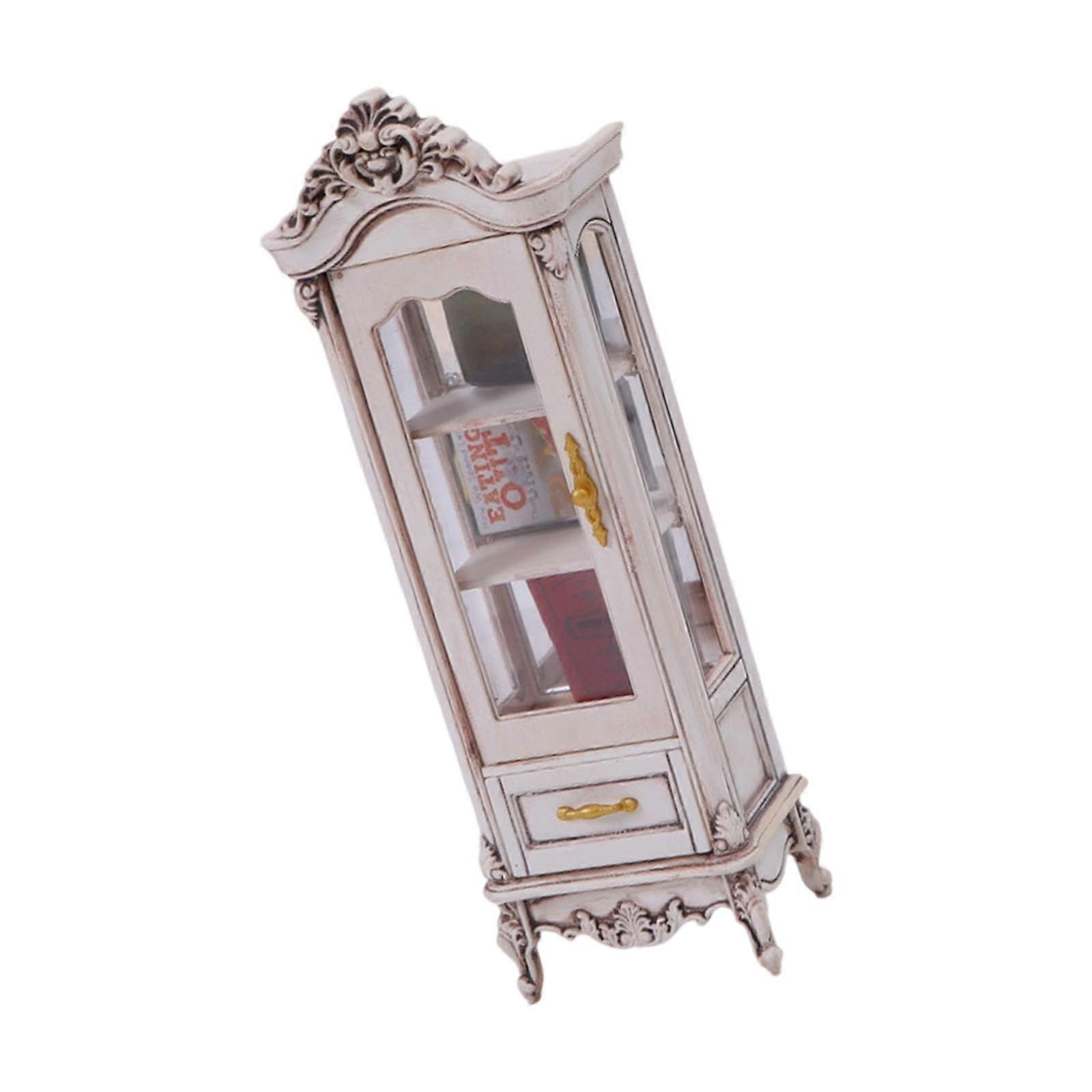 Traditional Style Miniature model Accessory Cabinet With Detachable Sections For Custom Layouts And Smooth Surfaces  Ivory white