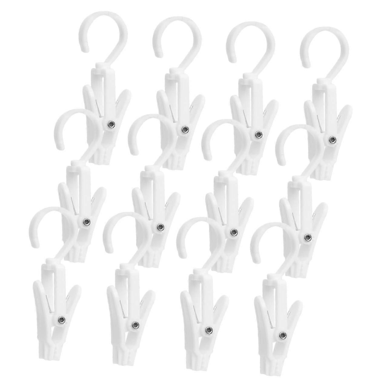 12pcs Rotatable Clip Hooks with Swivel for Hanging Hats Scarves Shoes Laundry and Closet Storage