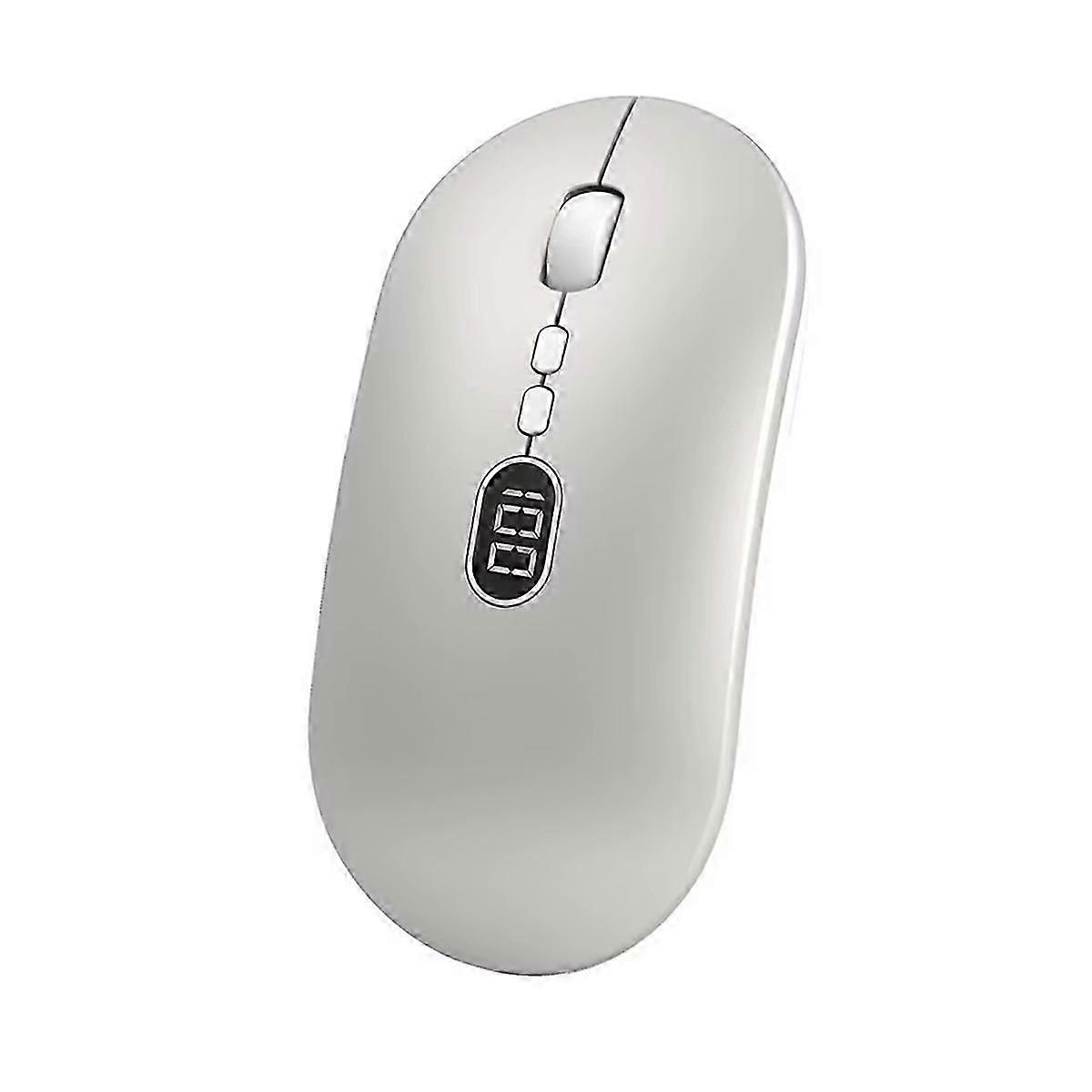 Wireless Computer Mouse with Battery Level Visible Rechargeable 2.4G Portable USB Mouse Silent Click for PC Laptop B