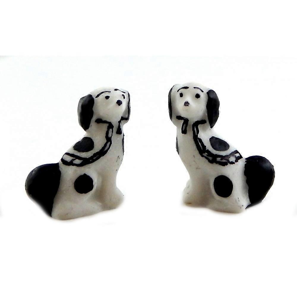 娃娃屋对斯塔福德郡狗微型壁炉装饰品 1：12 配件