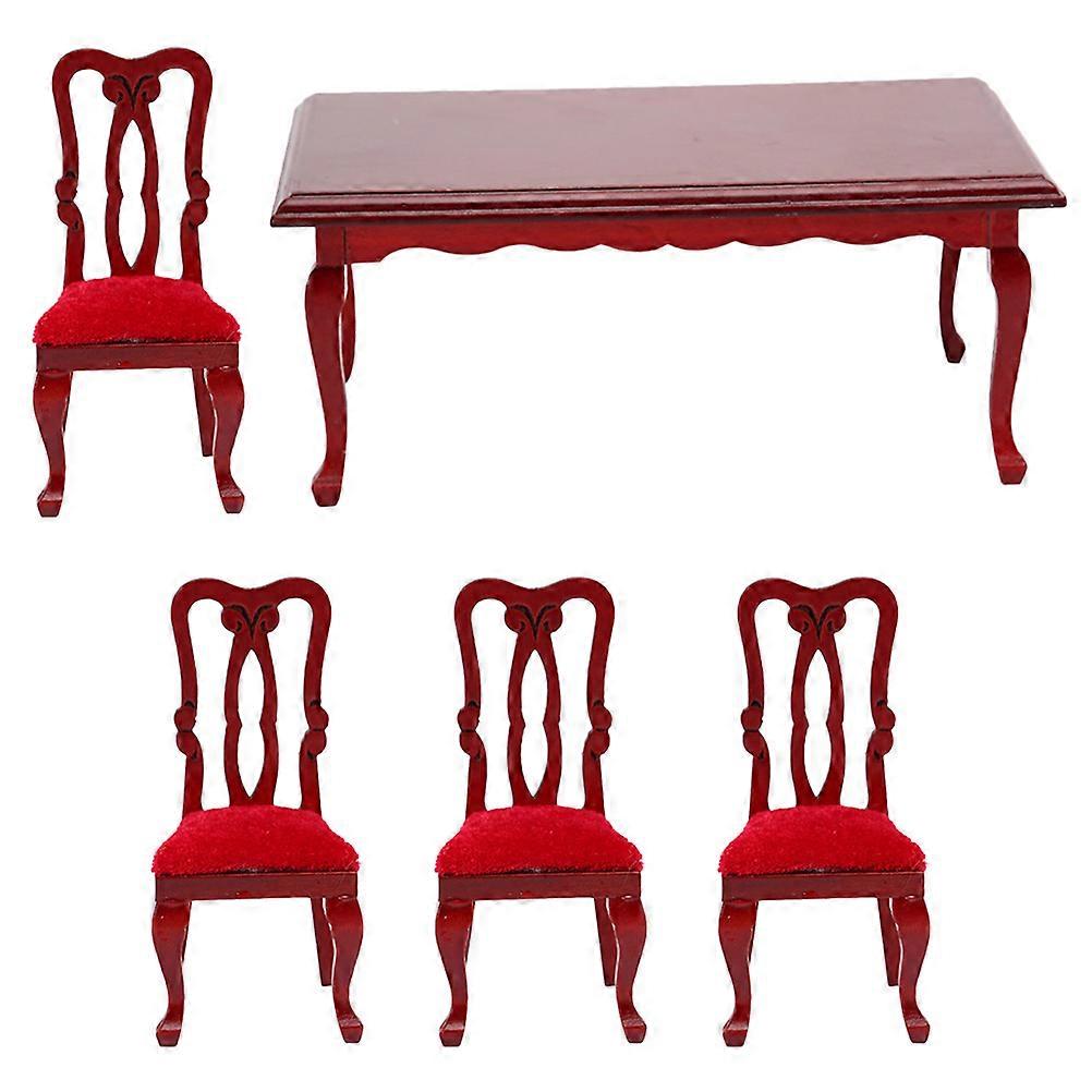 1 Set Tiny House Decoration Accessories 1/12 Scale Tiny House Table Chairs