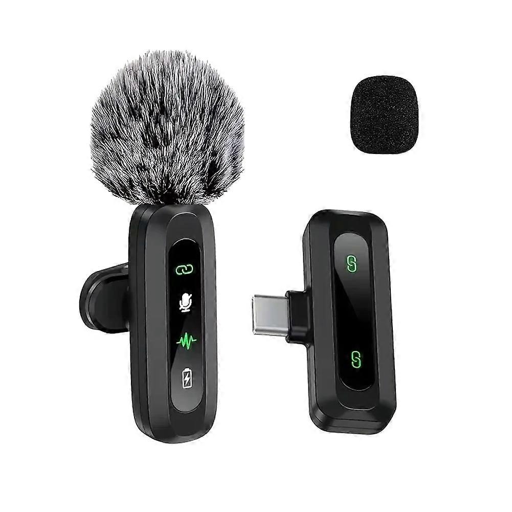 J3 Wireless Lapel Microphone USB Type-C Connector Noise Cancellation Mic for Streaming Unidirectional-Polar Pattern B