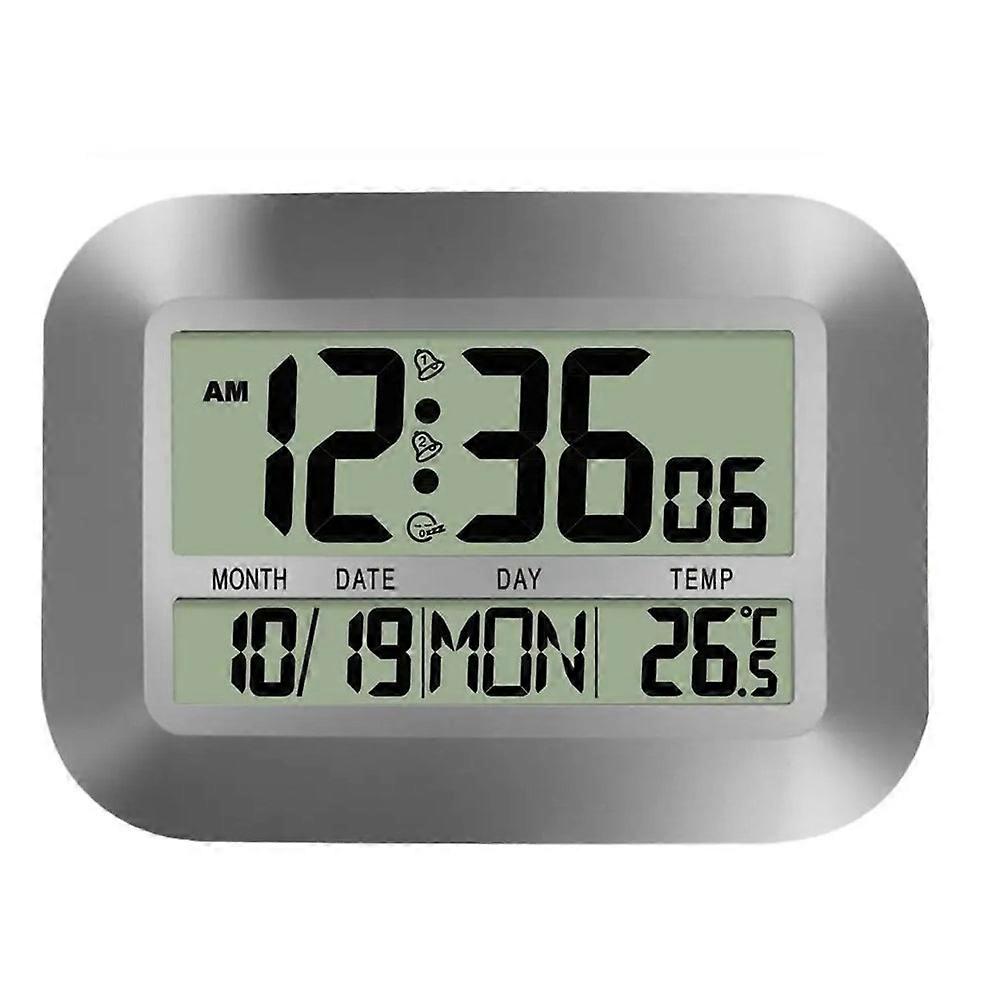 Alarm Clocks for Bedrooms Silent LED Clock for Tabletop Multi-Functional Alarm Clock with Date Temperature Display