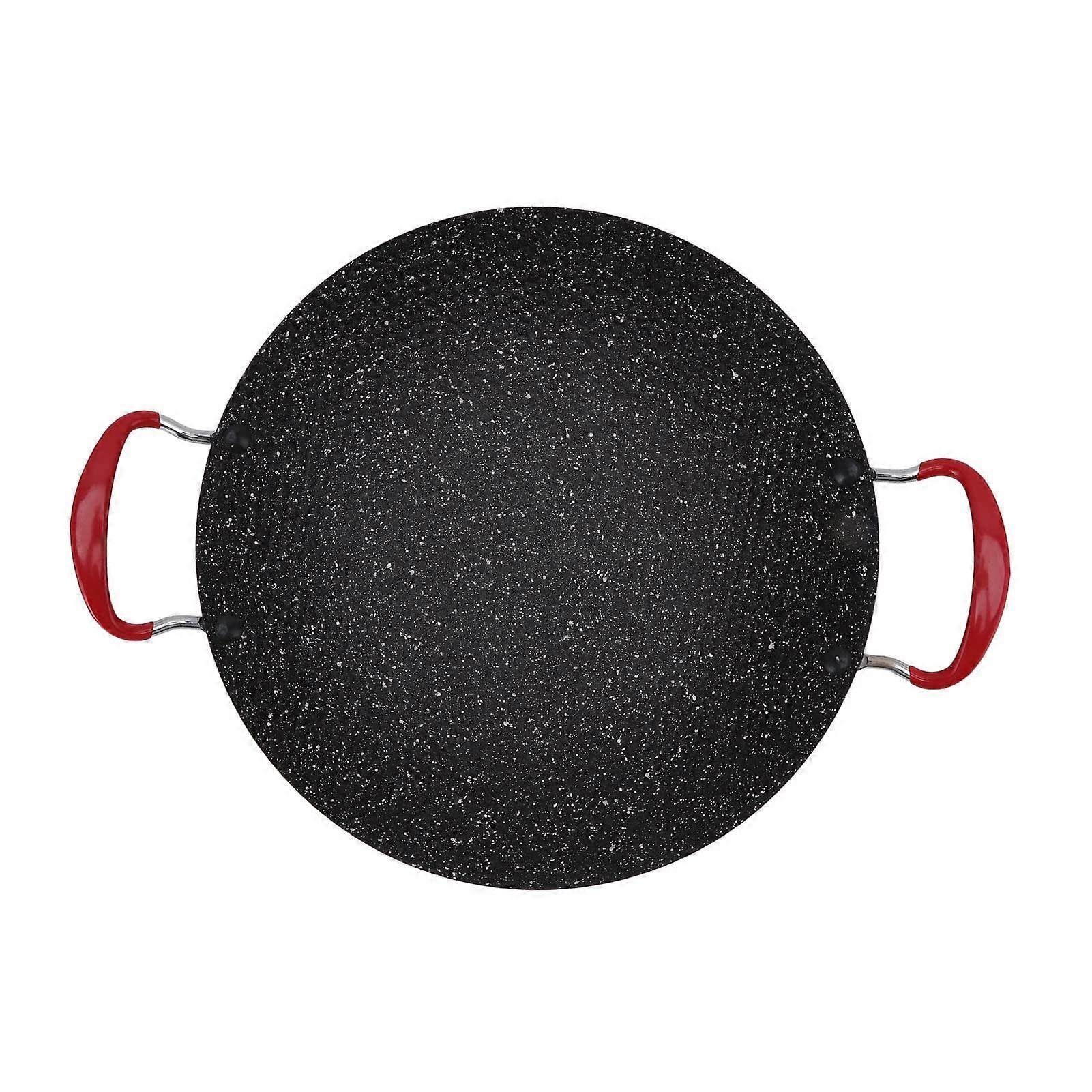 BBQ Grill Pan Nonstick Round Griddle with AntiScald Handle for Gas Ceramic Stove 30cm