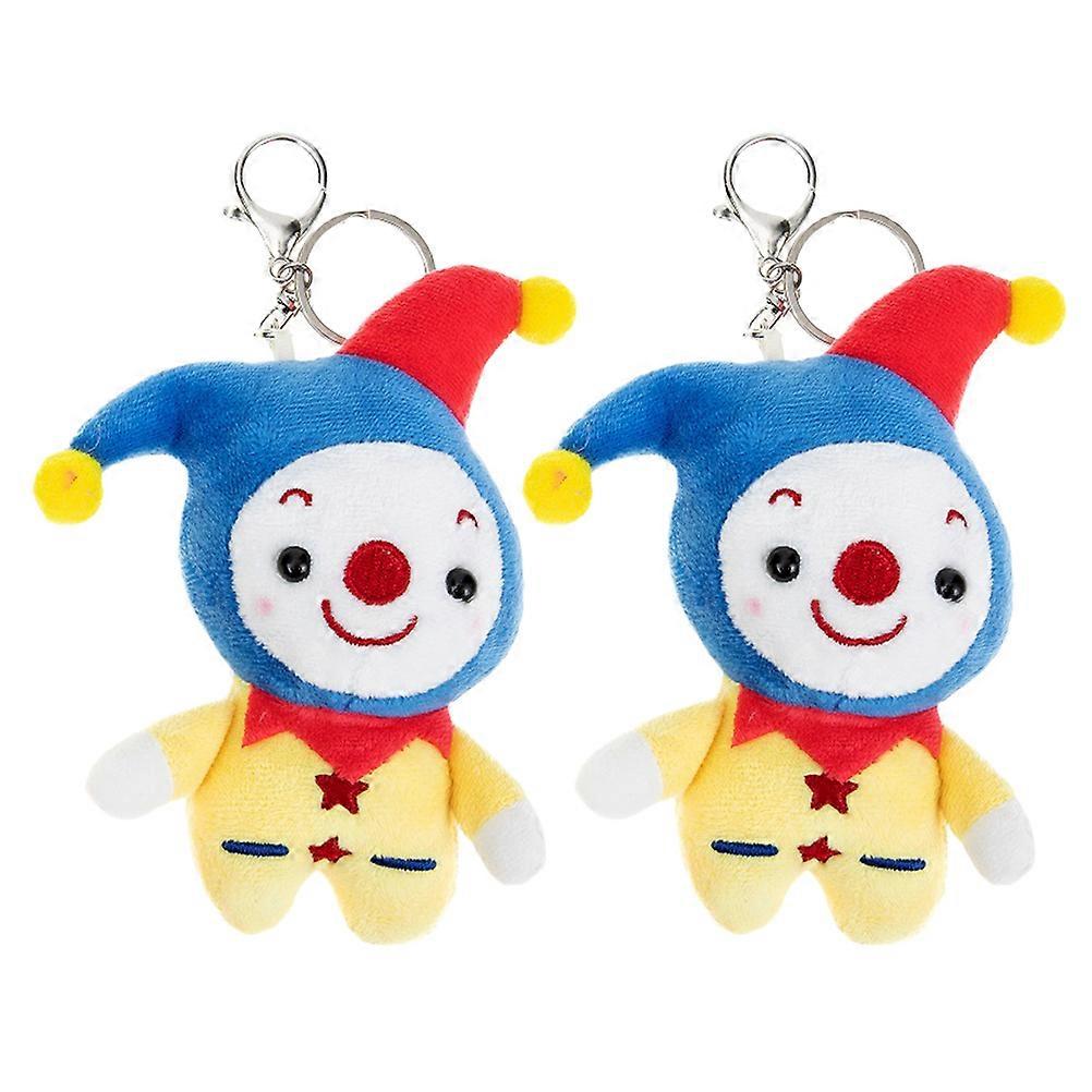 Clown Plush Keychain for Decor 2Pcs Cute Soft Pendant for Car Keys