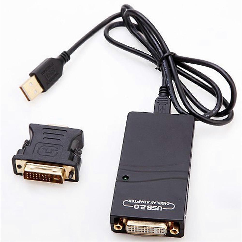 External Graphic Video Adapter USB 2.0 to DVI/VGA/HDMI-Compatible Multiple Monitors Display Extend/Mirror for Windows