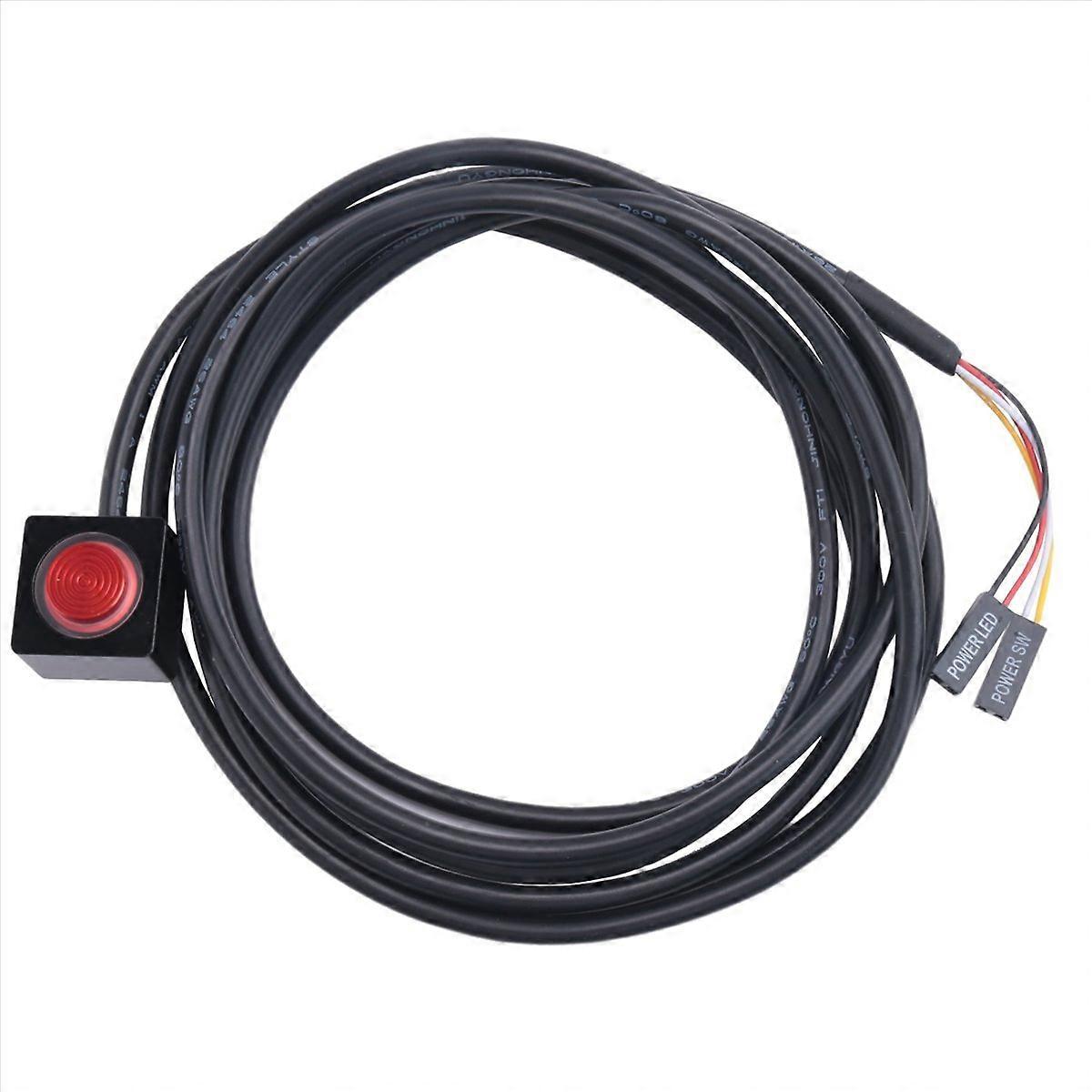 Computer Desktop Switch Button Extension Cable Black & Red
