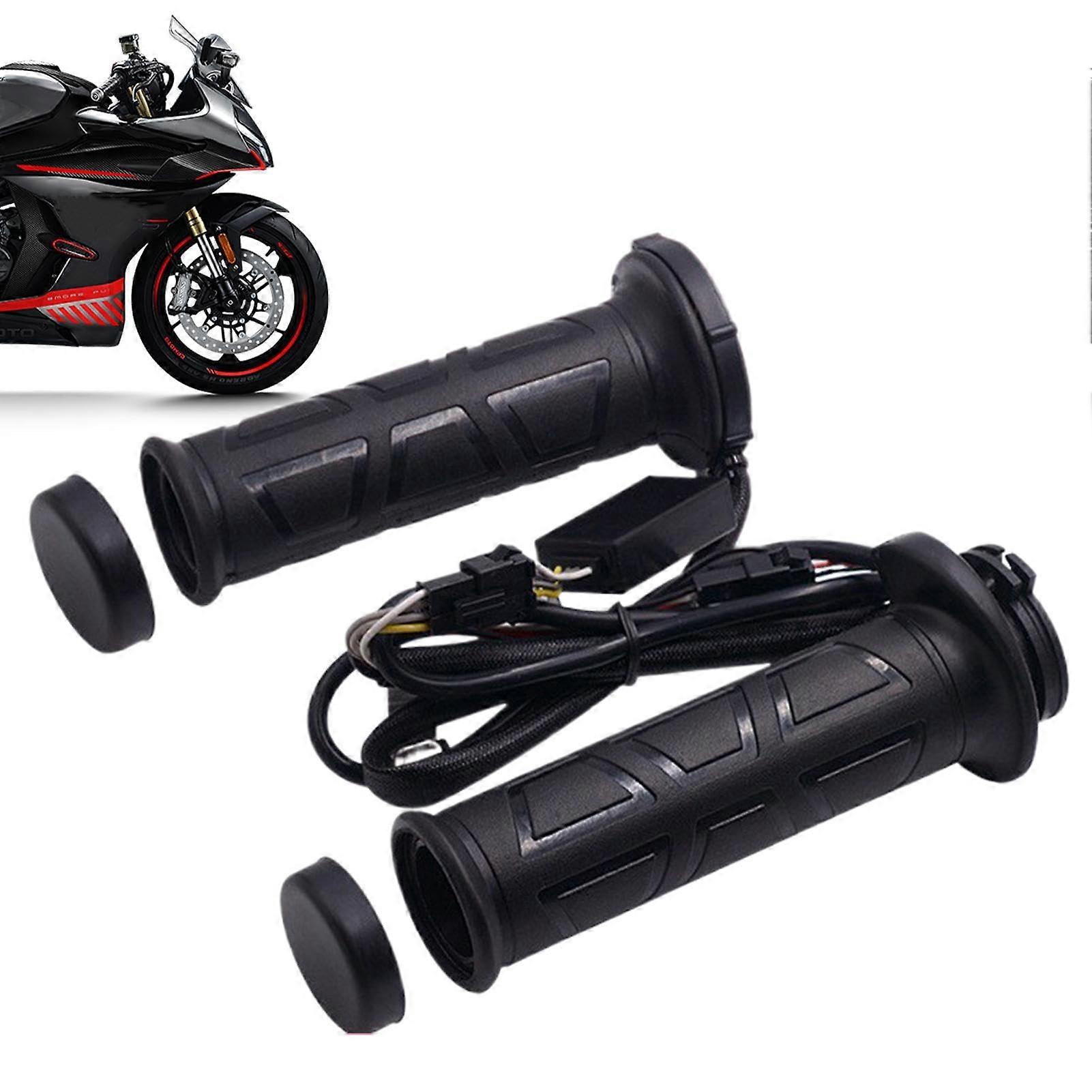 Motorcycle Heated Grips 12V Electric Heat with Adjustable Temperature Control for Winter Riding