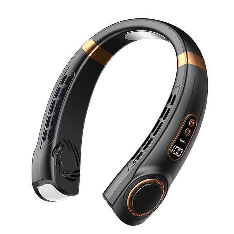 Type-C Mute Multifunctional Leafless Electric Fan with Light Black