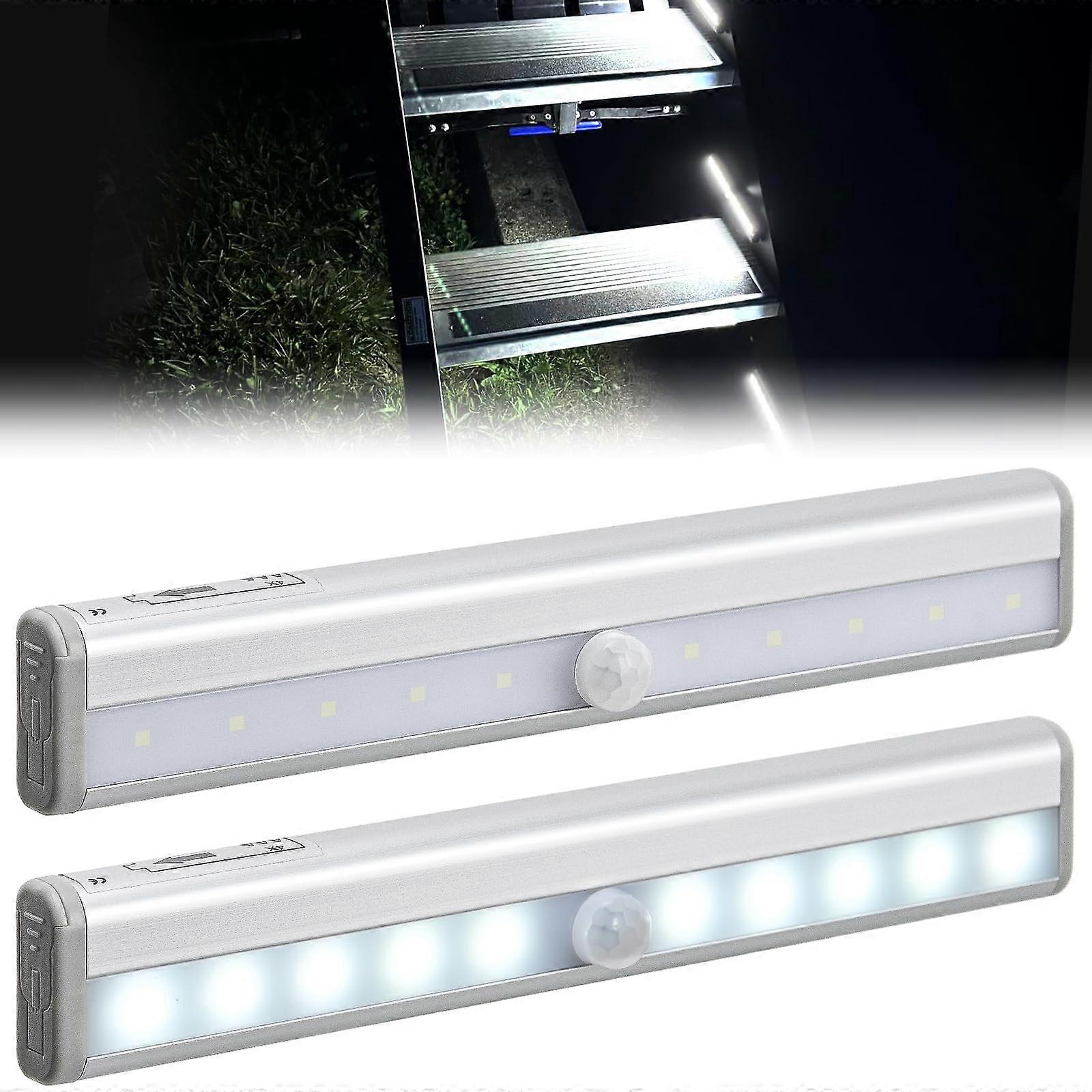 2PCS Motion Sensor LED Light Bars Battery Operated Wireless Magnetic Strip Lighting for RV Cabinets