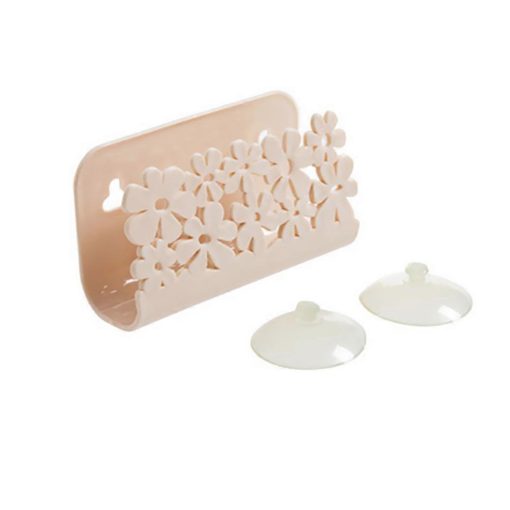Suction Sponge Organizer Sink Holder Rack 1Set Beige Eco-Friendly Practical Design For Kitchen Use