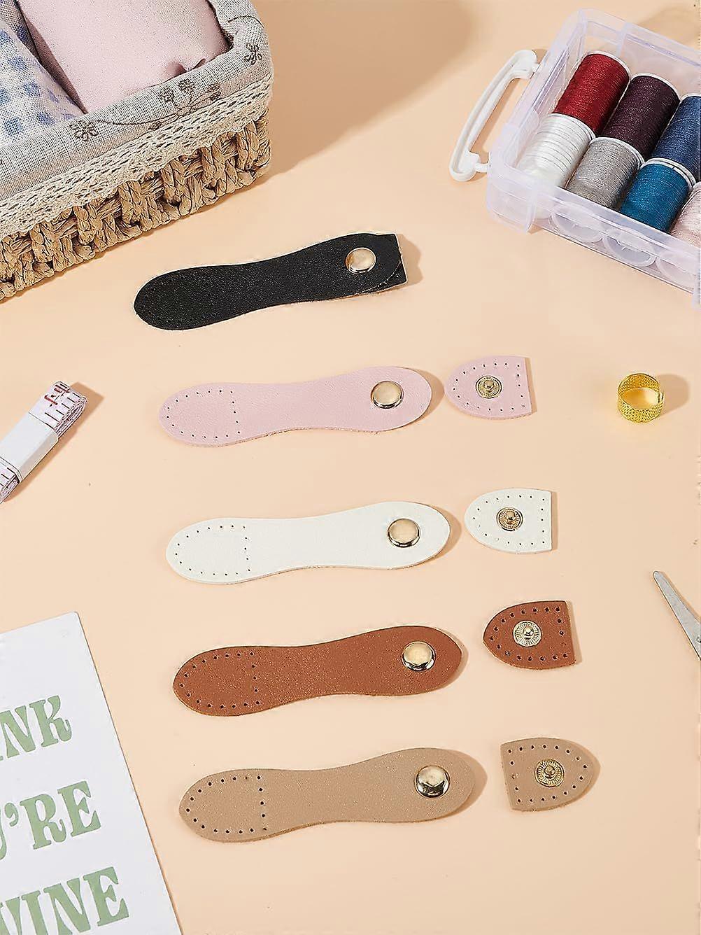 5 Sets Imitation Leather Snap Buckles Sew on Purse Lock with Snap Button Button Closure Fasteners for Leather Purse Wallet Making Supplies DIY Craft 3