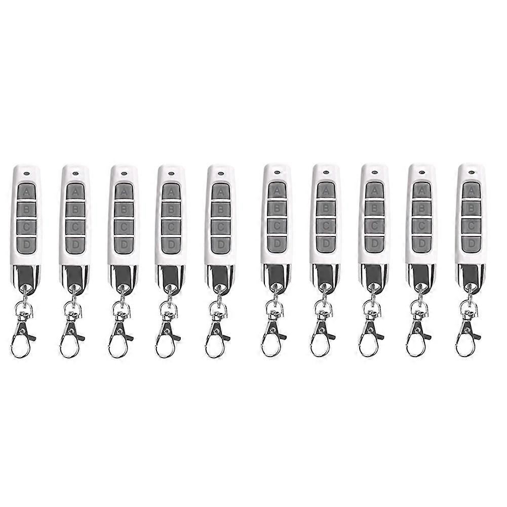 10pcs 433MHz Remote Control Compact Wireless Duplicator for Garage Doors Gates Systems Universal Compatibility White