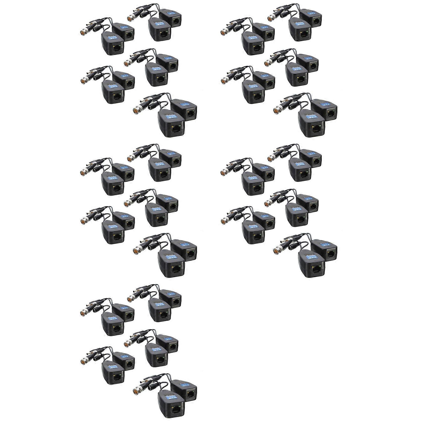 25Pairs CCTV Coax BNC Video Power Balun Transceiver to CAT5E 6 RJ45 Connector Coaxial/Analog HD Twisted Pair Transmitter