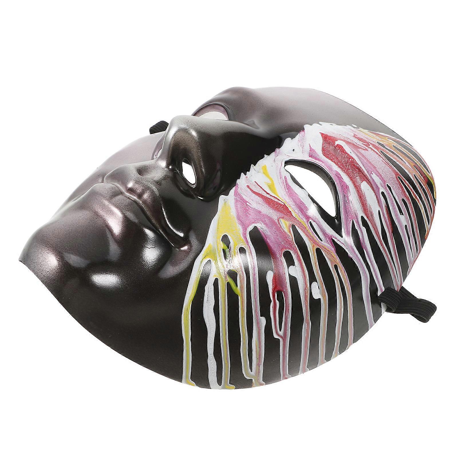 Full Face Masquerade Mask for Men with Antique Painted Design