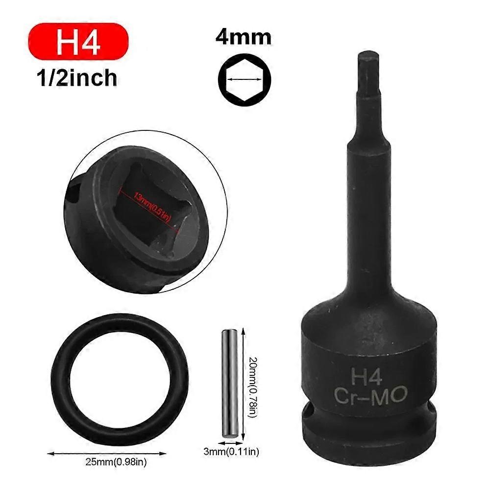 Adaptateur de douille pour perceuse ��lectrique �� tige m��trique de 1/2 pouces, 1 pi��ce, embout Long en acier cr-mo, douille hexagonale H4-H22