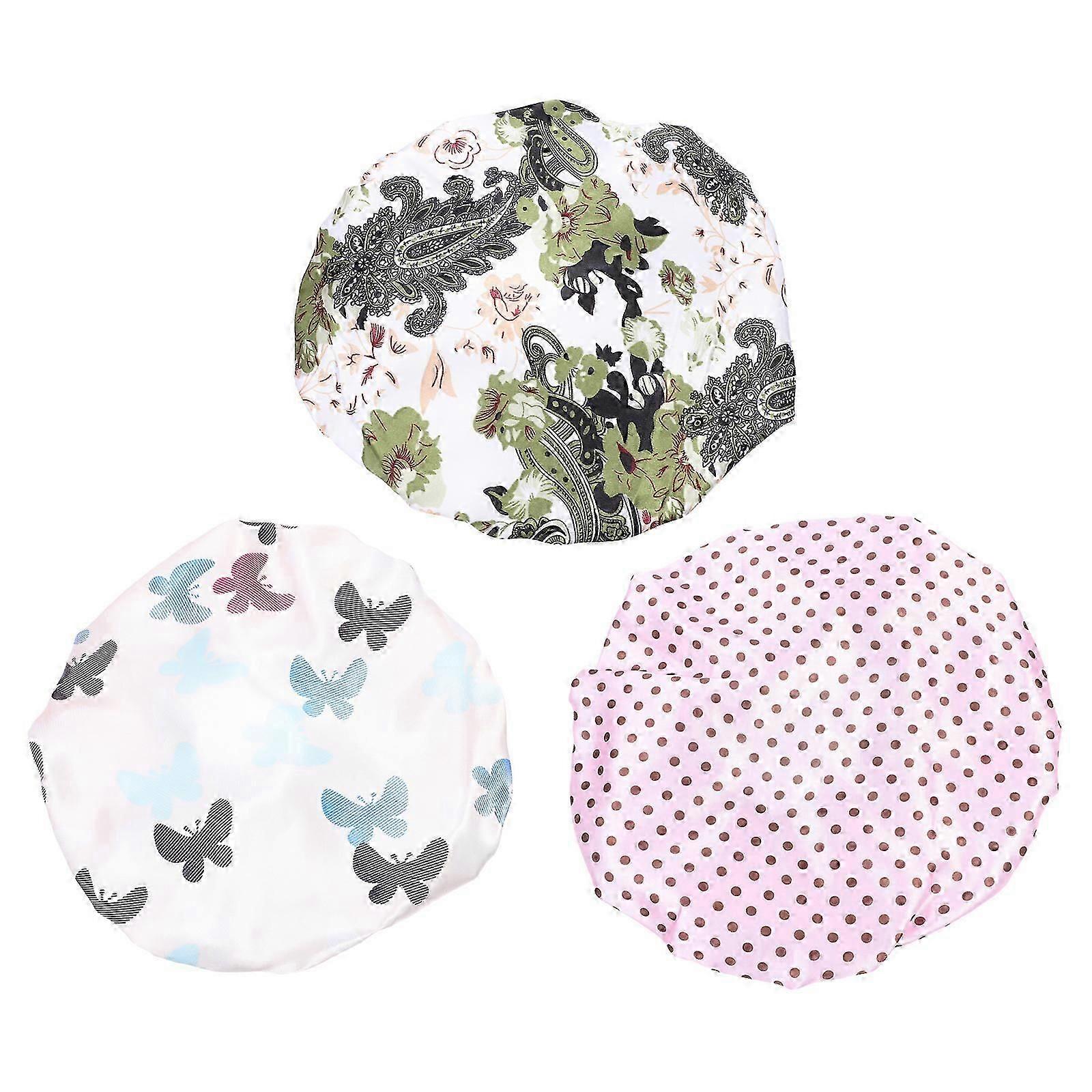 3pcs Multifunction Bath Caps Smooth Supple Shower Bonnet Home Sleeping Hats