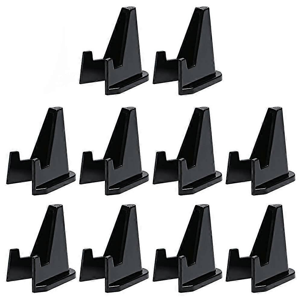 10 Pcs Black Small Acrylic Display Stand with Stable Triangular Structure for Coins and Medals