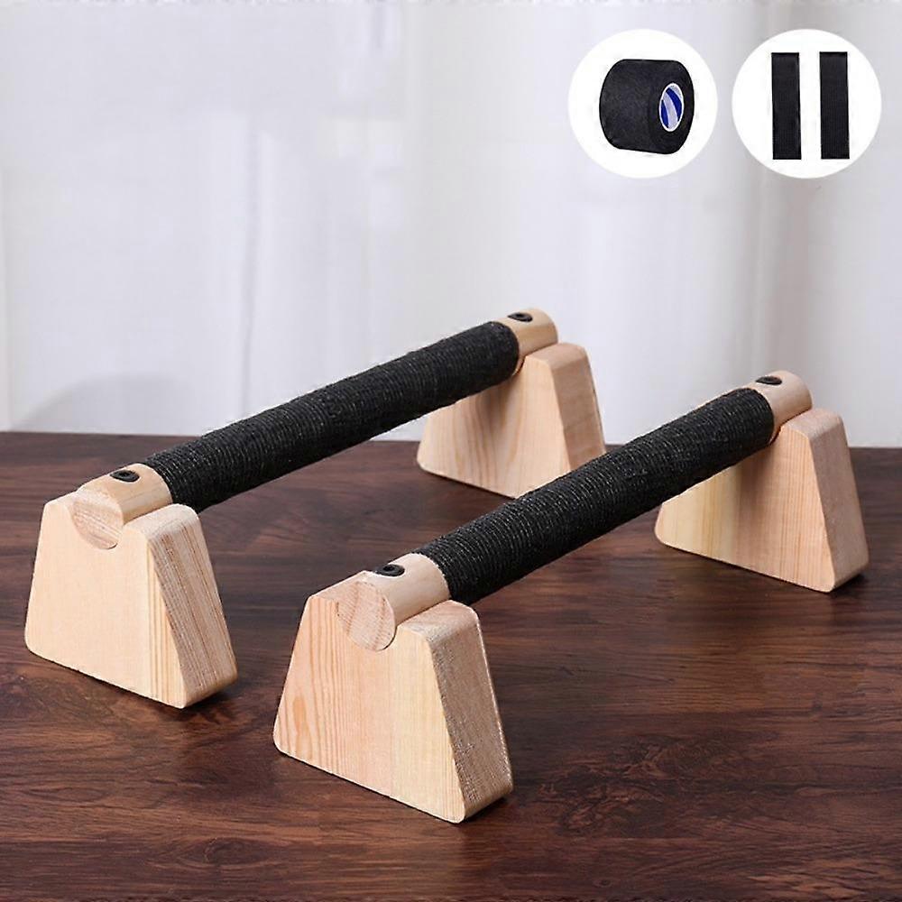 1 Pair Thickened Handle Push-up Rack Solid Wood Home Exercise Equipment Push Up Bar  Home