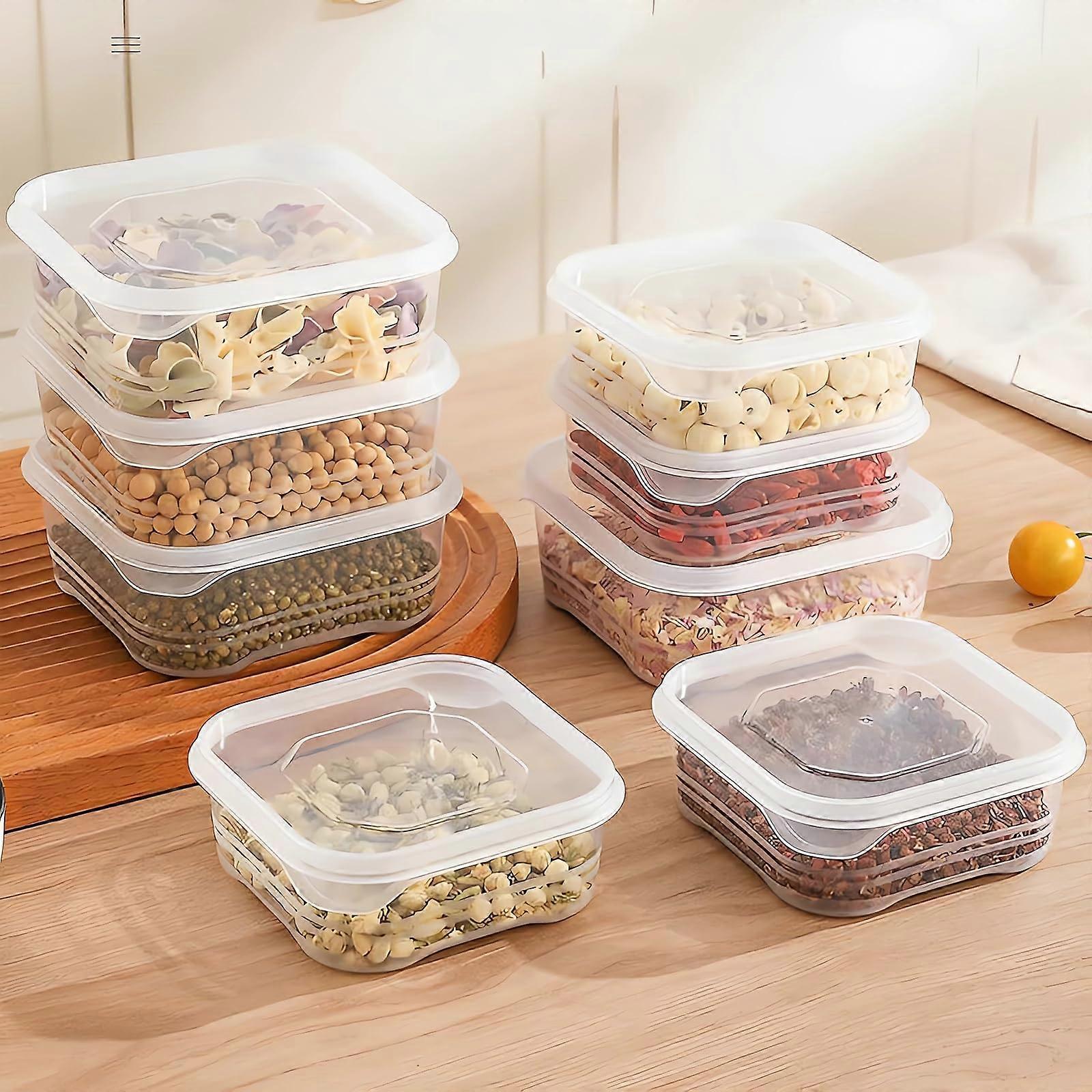 Food Storage Containers with Lids 650ml Clear Plastic LeakProof Microwave Freezer Safe 10 Sets