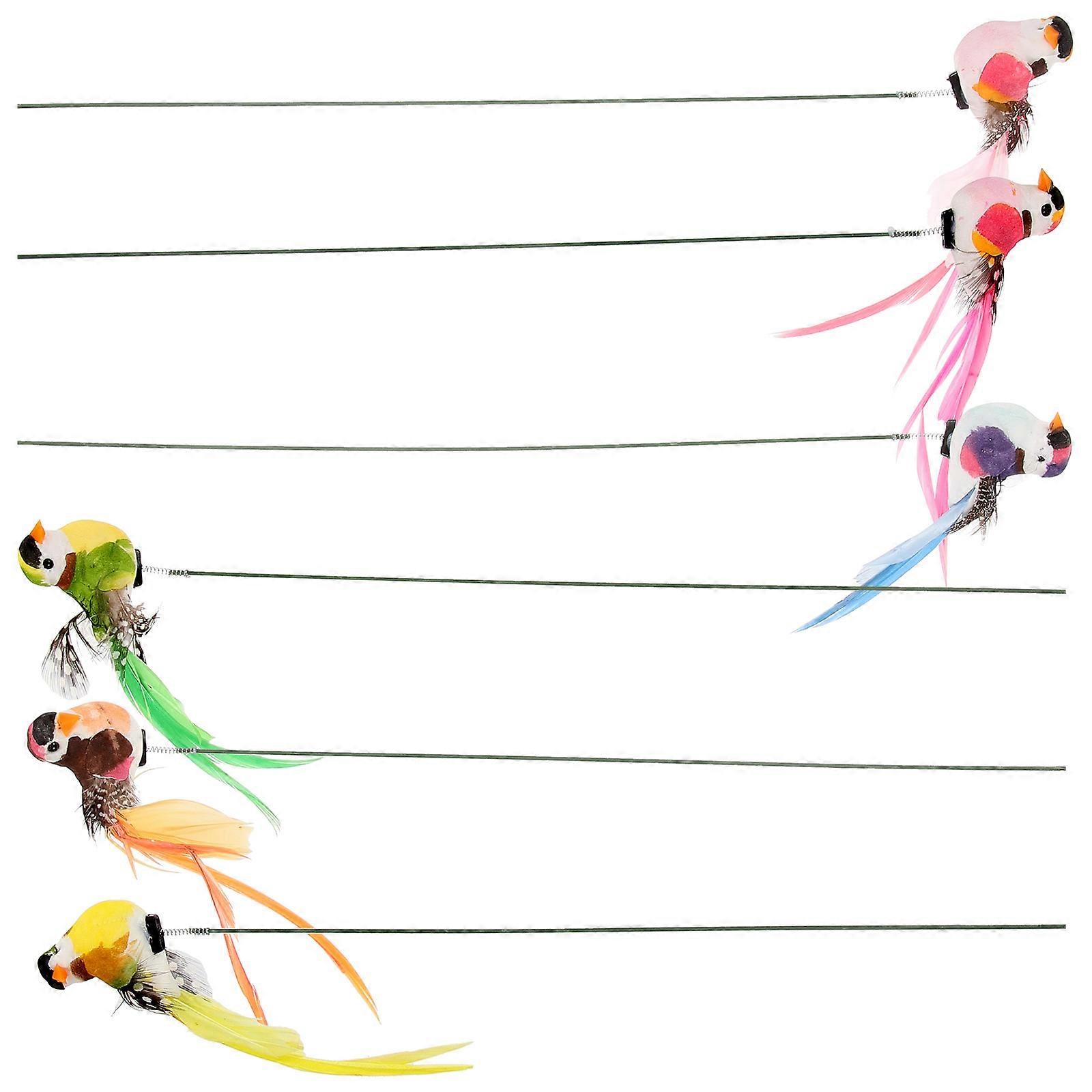 Flower Garden Stake Decorations with Bird Design for Yard 6Pcs Set