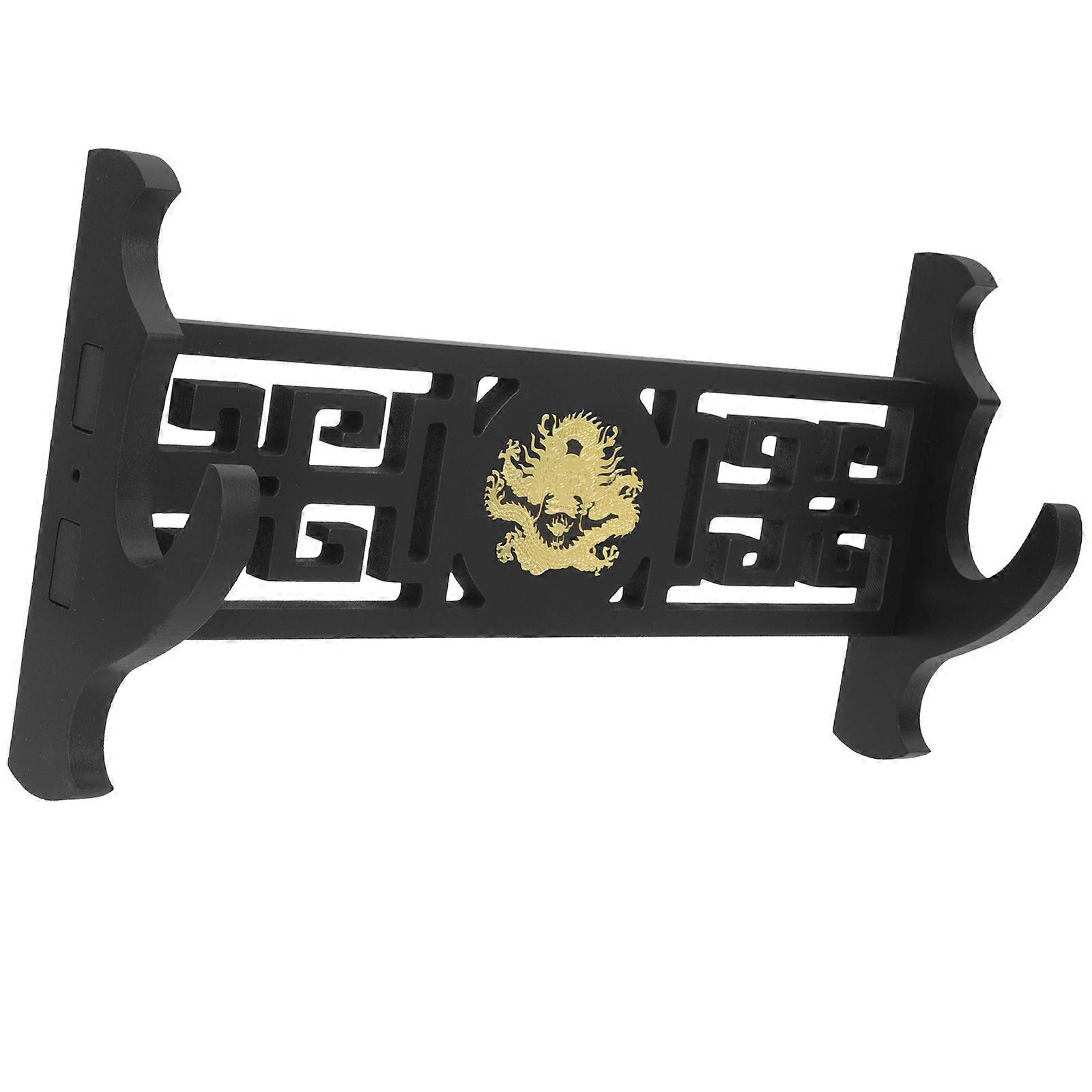 Dragon Pattern Wall-Mounted Sword Stand for Protection Use Durable Wood