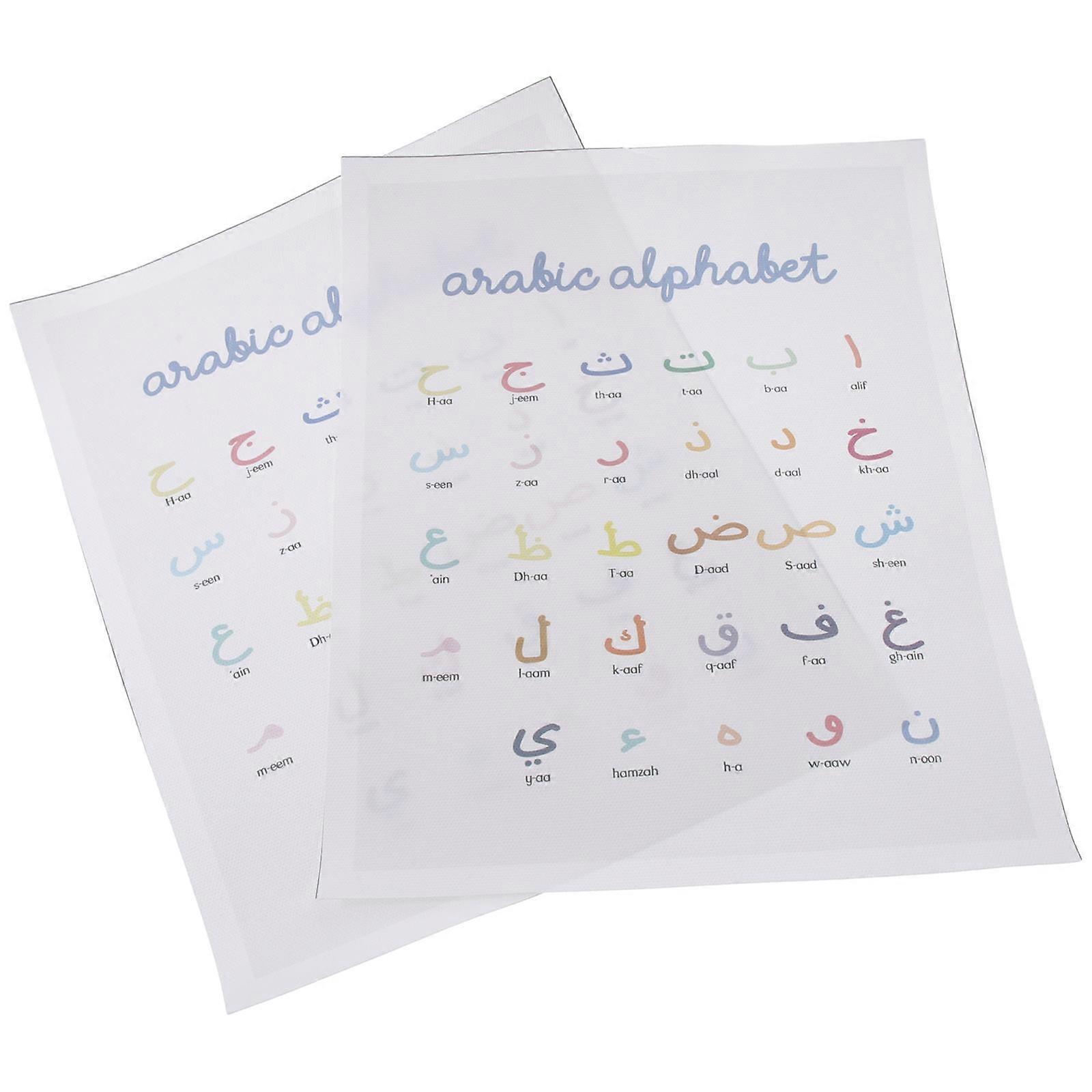 Toddlers Alphabet Poster Arabic Numerals Rectangular Bedroom Decoration Children Learning 2Pcs