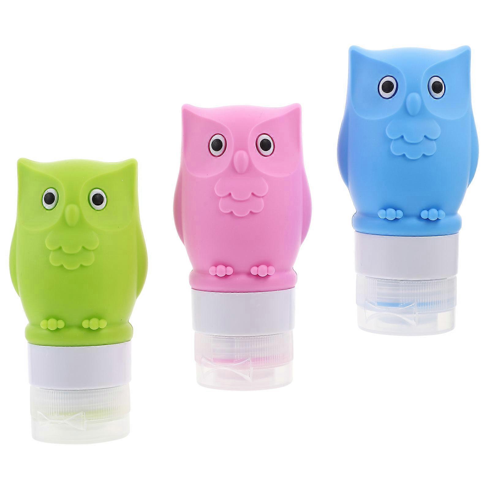 Owl Cosmetic Packaging Silicone Travel Bottle for Storage Use 3Pcs Kit