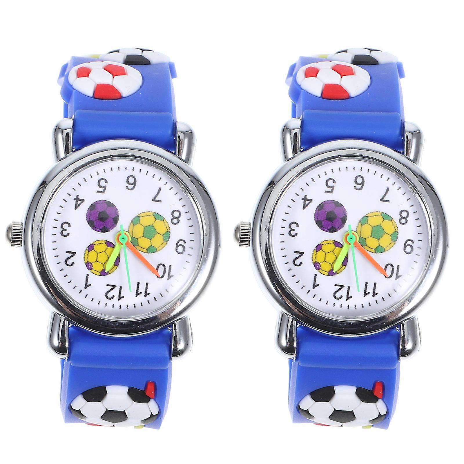 3D Watch for Kids Three-Dimensional Wrist Watch with Cartoon Pattern 2Pcs