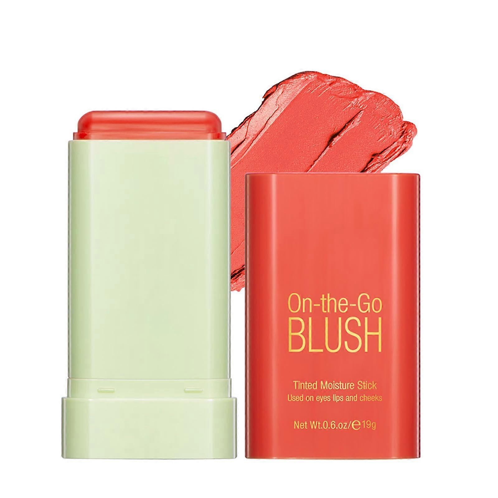 Cream Blush Stick Coral Orange MultiUse for Cheeks and Lips Smooth CreamtoPowder Finish