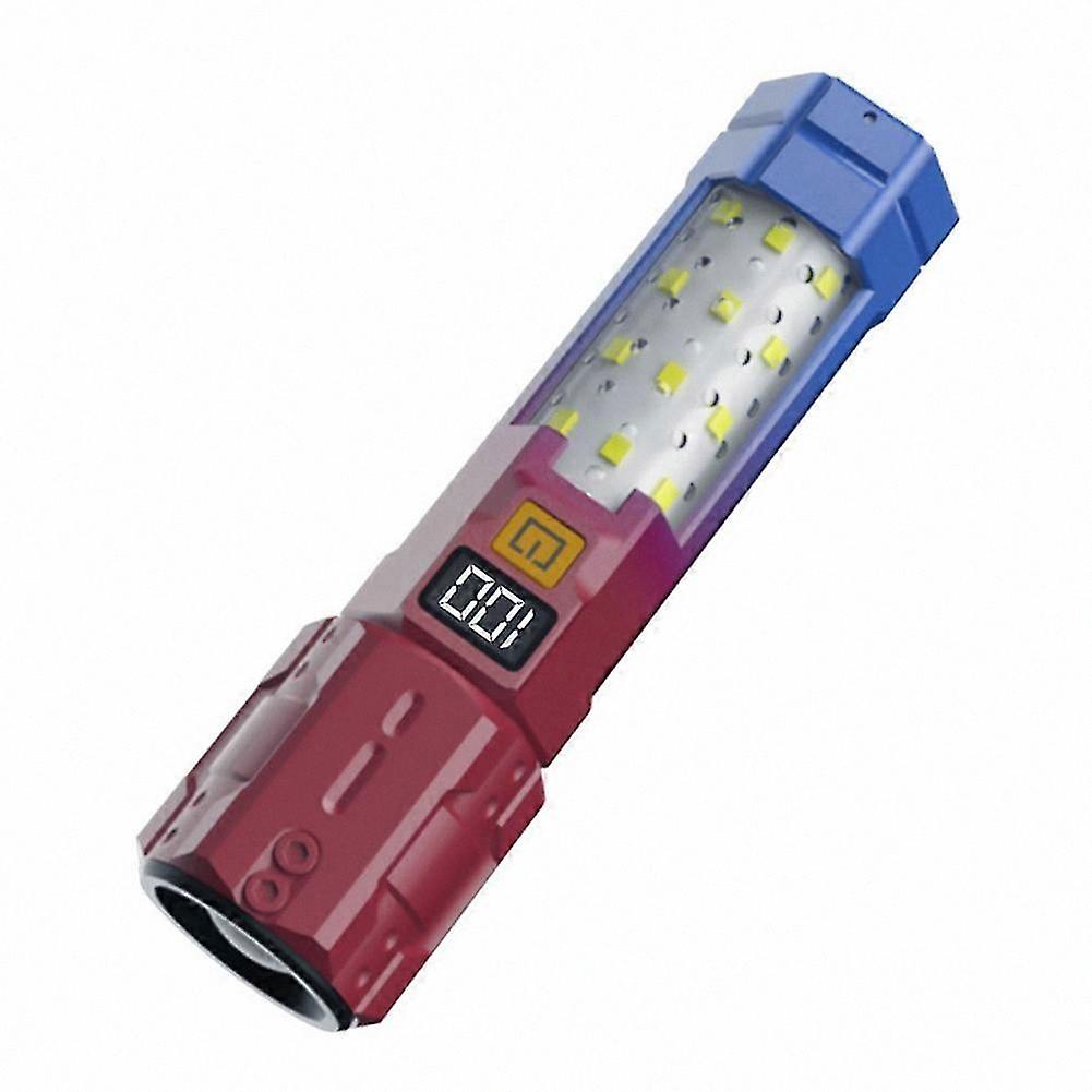 Portable LED Work Light with Zoom Flashlight Function for Outdoor and Car Use Multi-Function Searchlight Warning Light Re