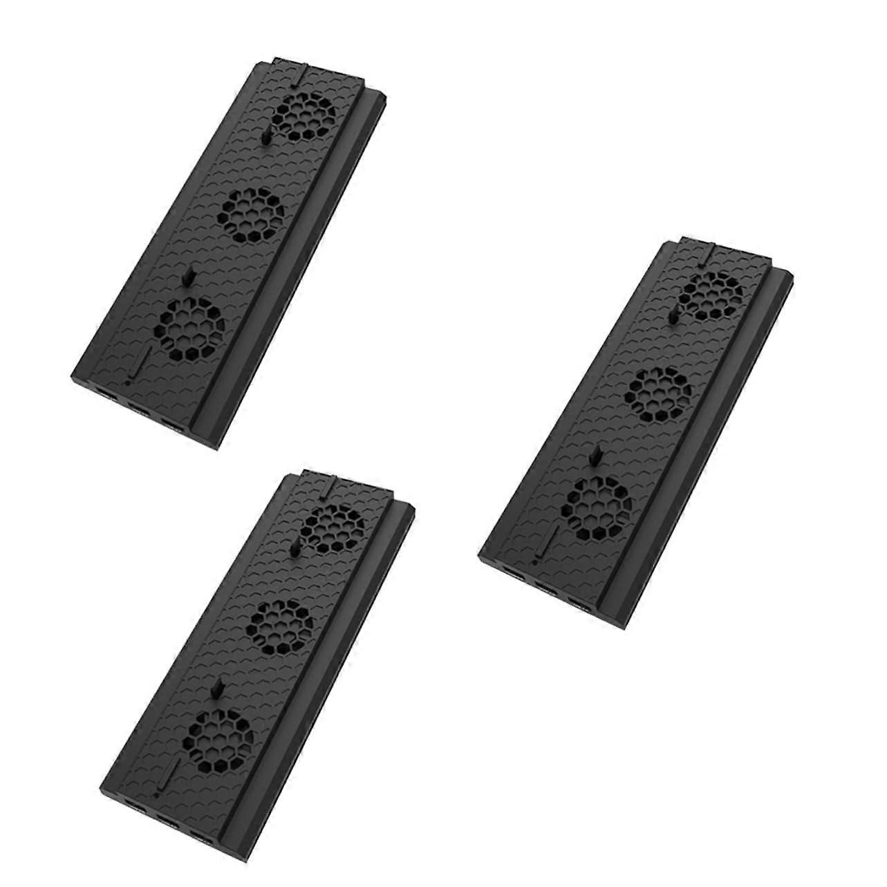 3PCS Game Console Cooling Fan Stand with Triple USB Hub, Enhanced Airflow, SpaceSaving Vertical Design