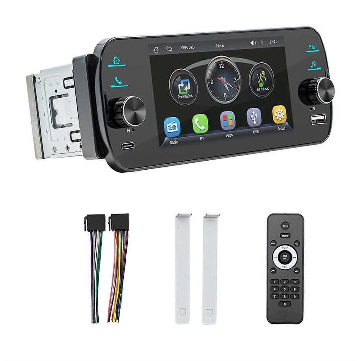 Car 1DIN 5Inch Navigation Display Bluetooth Portable Screen Wireless Carplay Android Auto MP5 Player