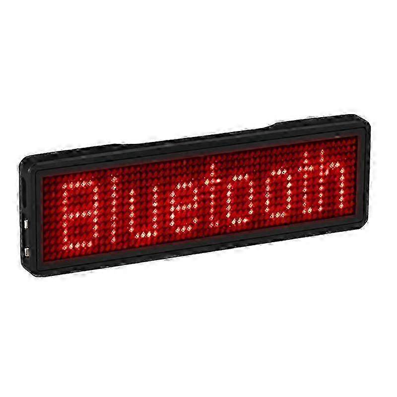 LED Name Badge, Bluetooth DIY Programming, Black with Red Display, Trade Show Party Scrolling Information Board