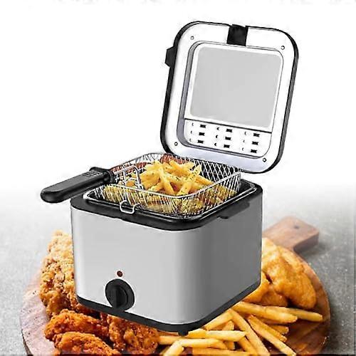 Electric Deep Fryer with Adjustable Temperature Control, 2.5L Removable Basket for Home Cooking
