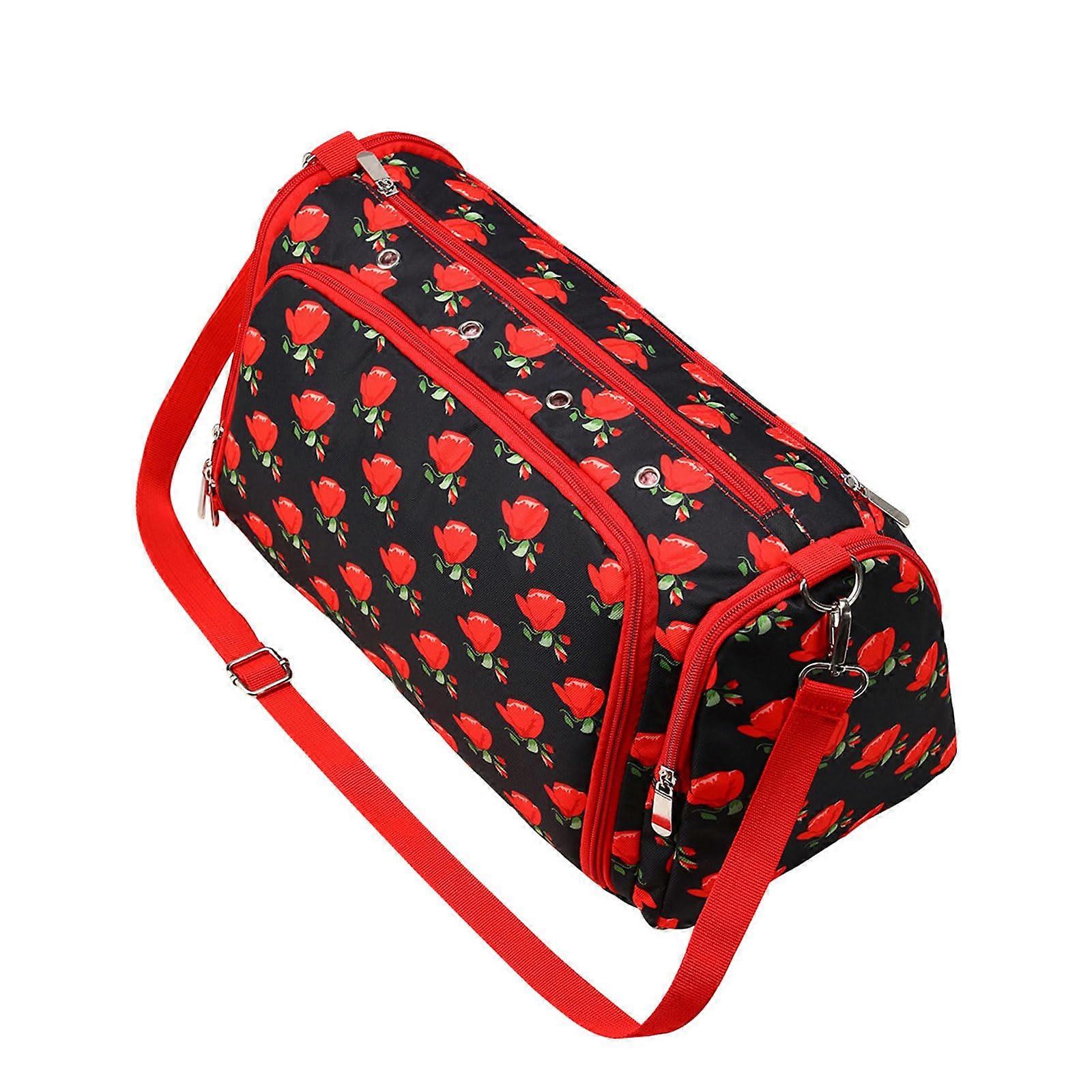 Crochet Project Bag with Yarn Holes, Tangle Output, MultiPocket Organizer for Knitting