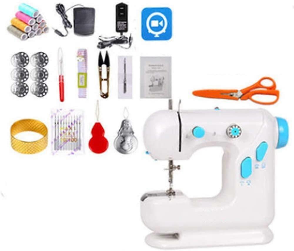 Mini Sewing Machine for Beginners with Foot Pedal, Adjustable Speed, Double Thread, Night Light