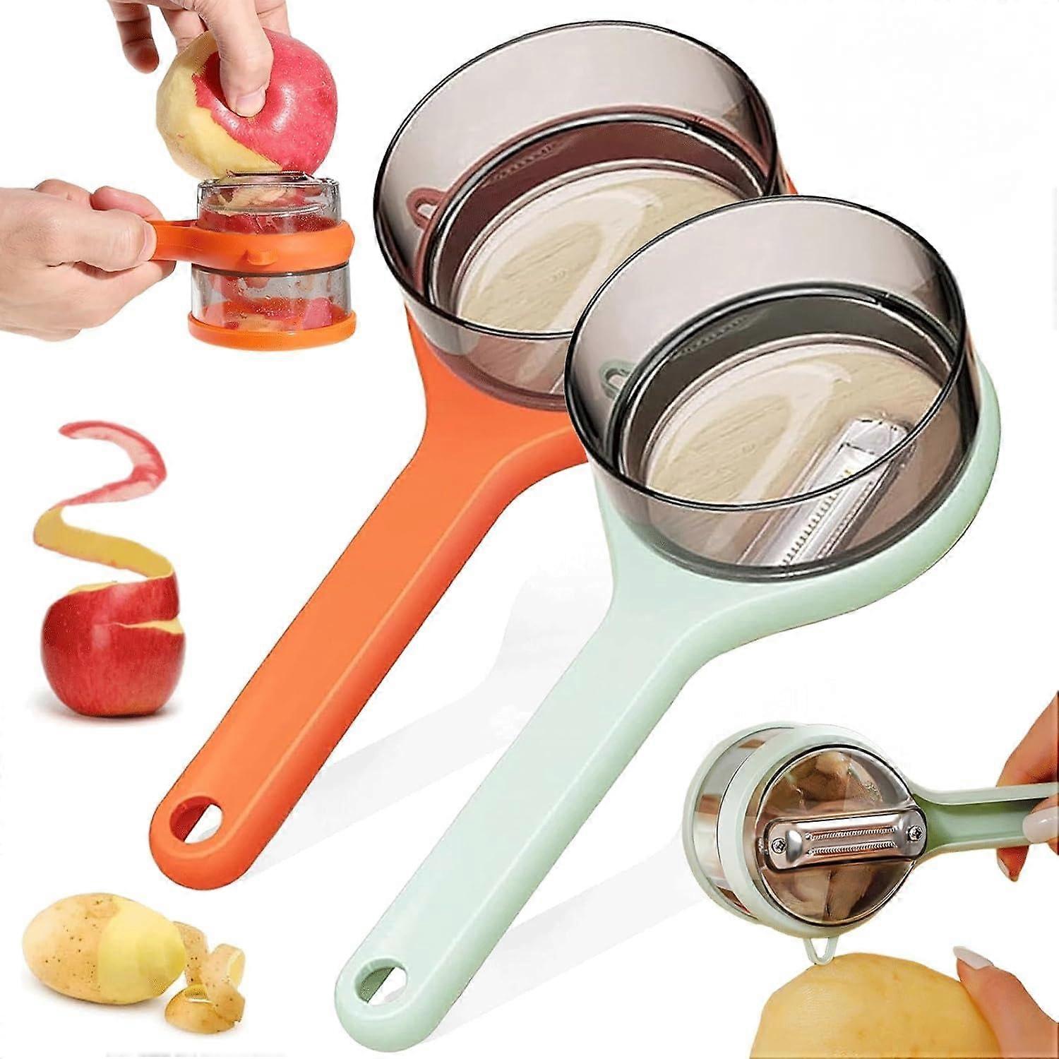 Stainless Steel Vegetable Peeler with Storage Box, Double Sided Fruit Peeler for Kitchen Use