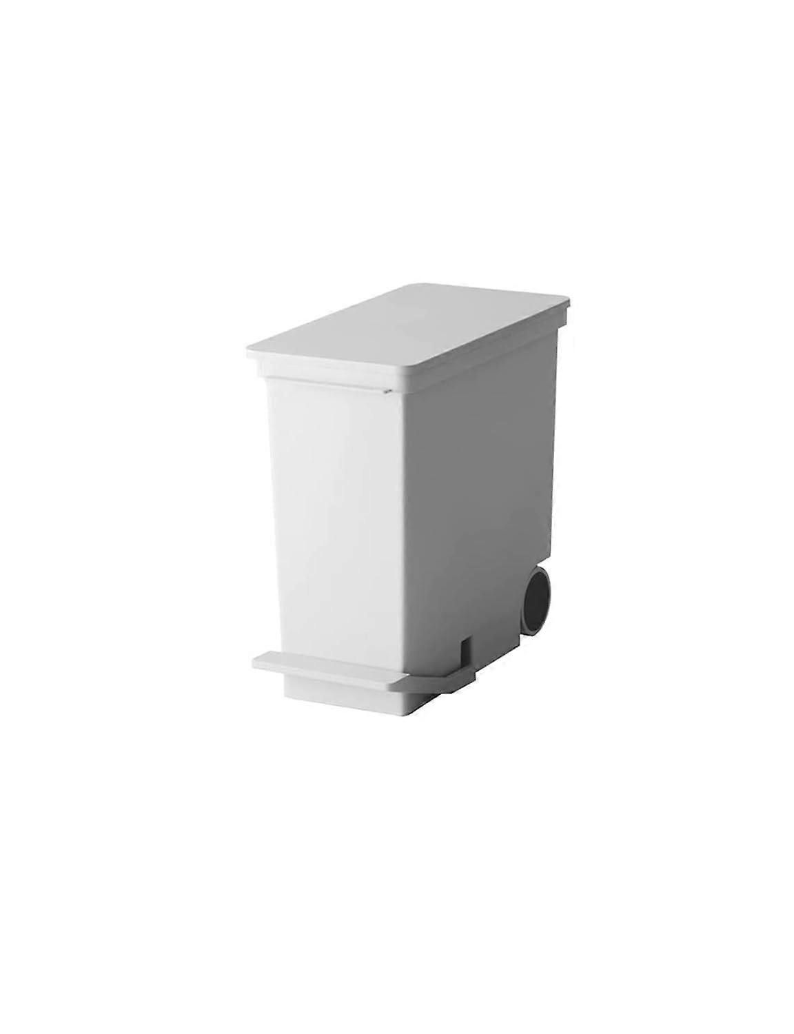 Slim Dual Compartment Kitchen Trash Can with Foot Pedal, Soft Close Lid, SpaceSaving Design