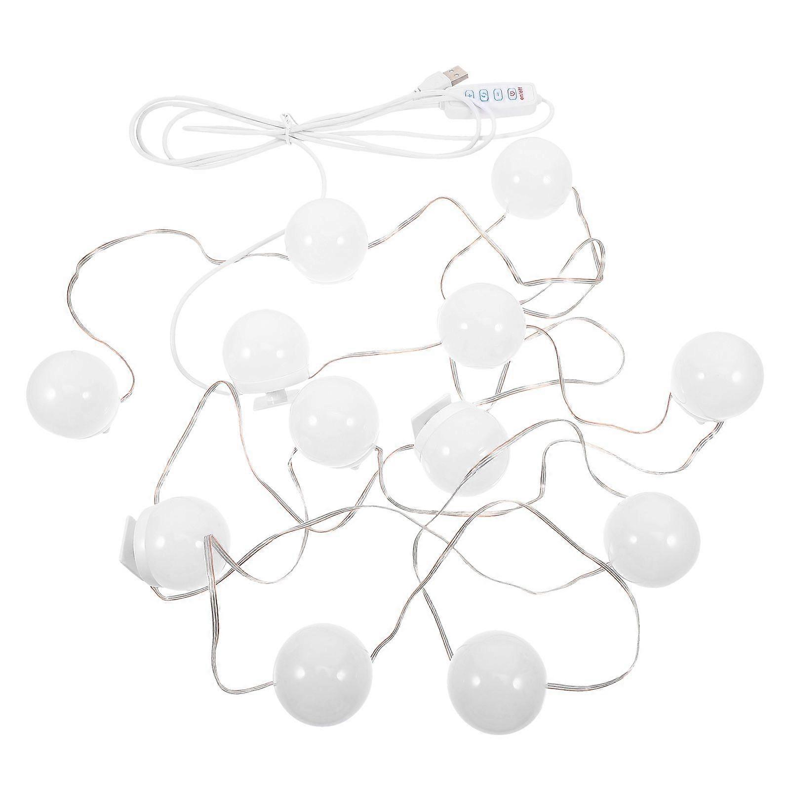 12pcs Mirror Front Light USB Makeup Light Brightness Adjustable Vanity Light Fill Lamp