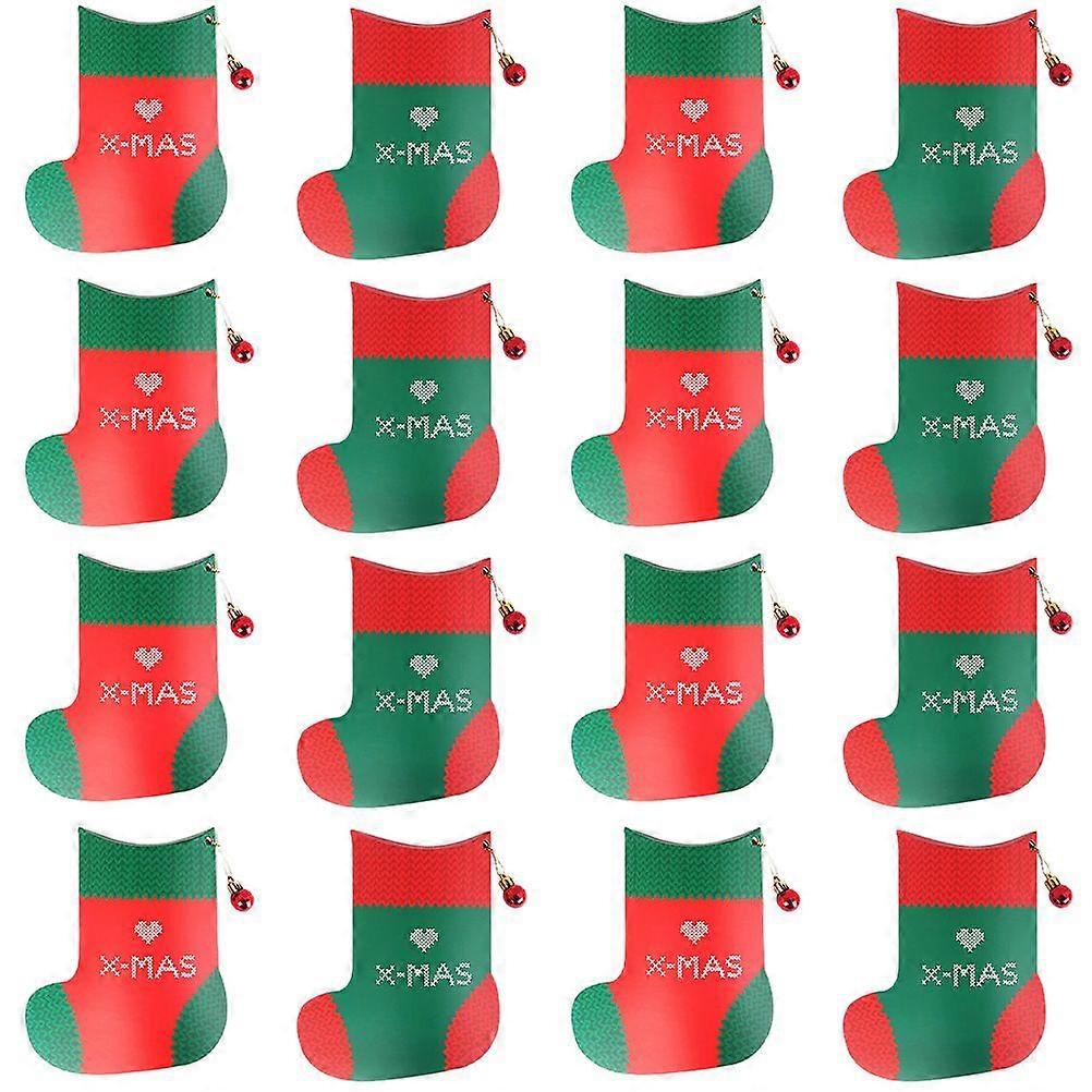 20pcs Christmas Stocking Candy Boxes Paper Gift Boxes Creative Packing Boxes