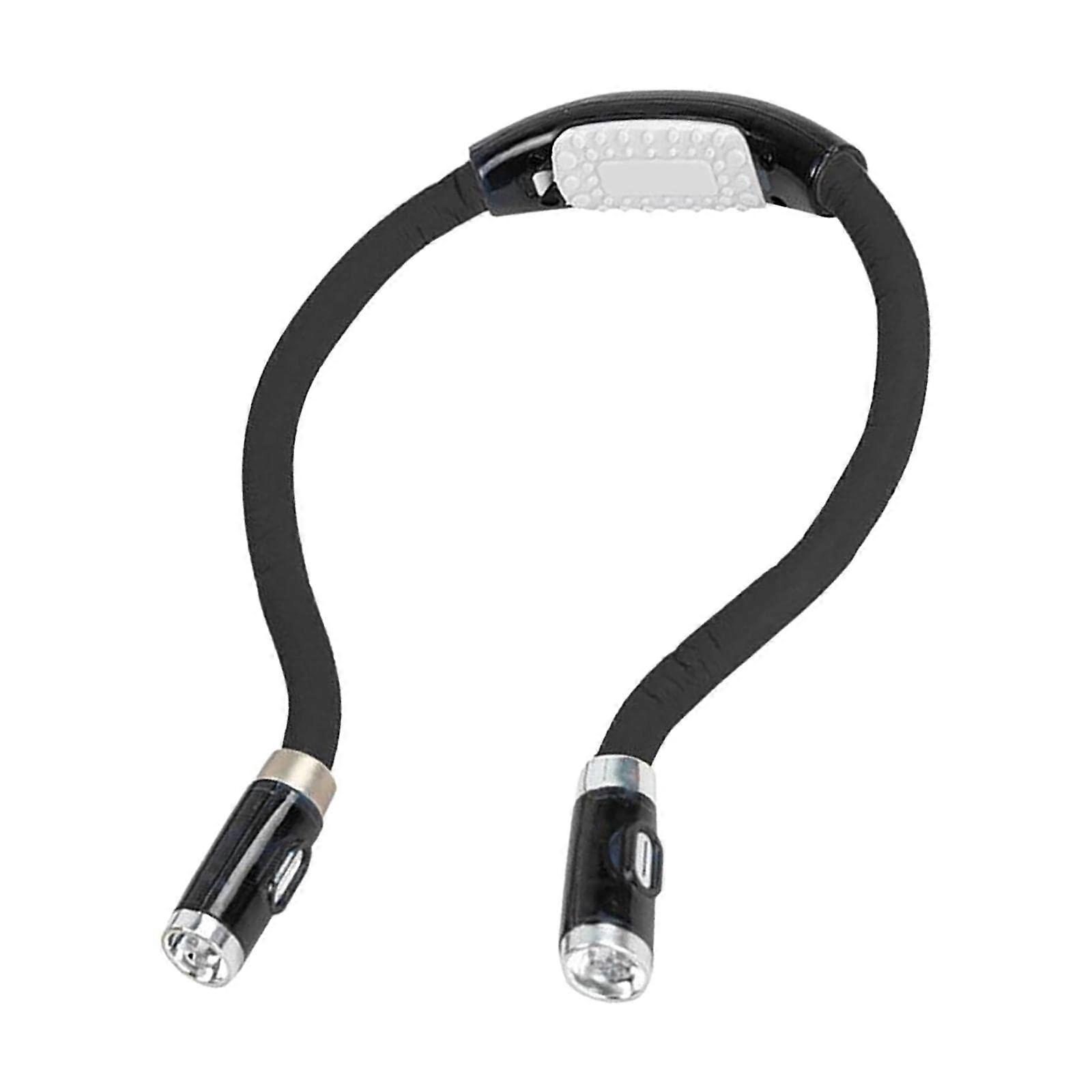 Neck Reading Light with Adjustable Brightness, Flexible LED Book Light for Bed, Battery Powered, Black