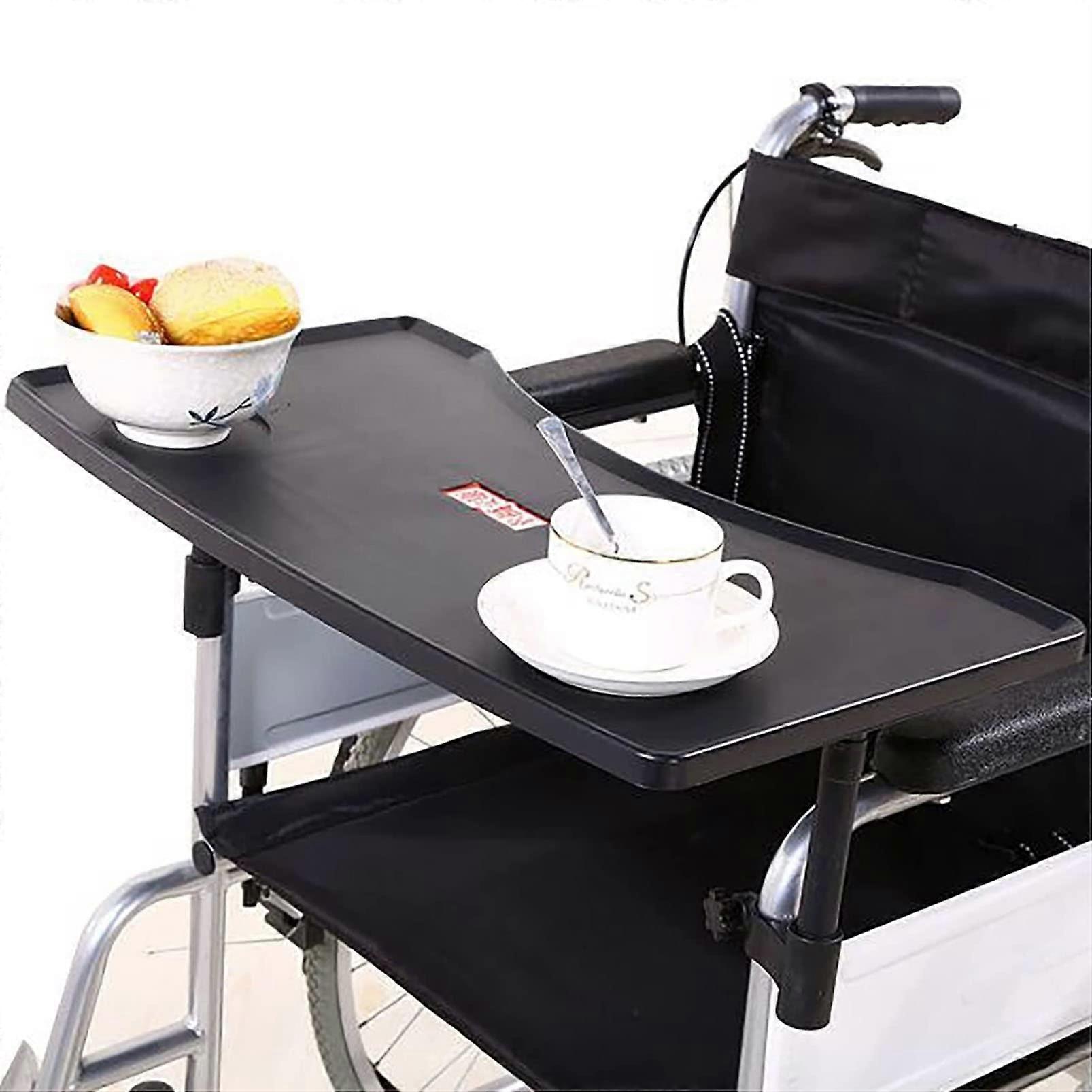 Wheelchair Tray Table with Detachable Extra Wide Surface for Elderly Dining Reading and Arm Support