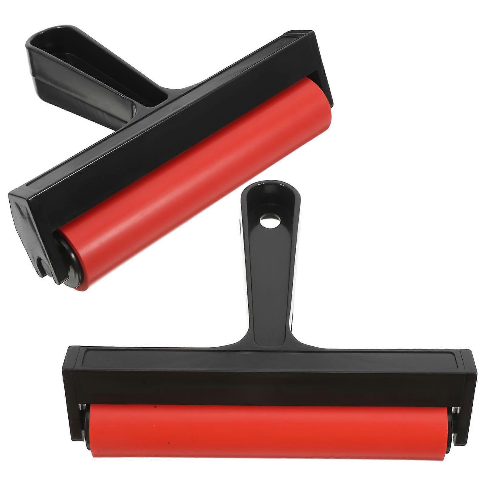 Ink Roller and Brayer Set for Printmaking, Smooth Coverage Rubber Tool for Crafts and Painting