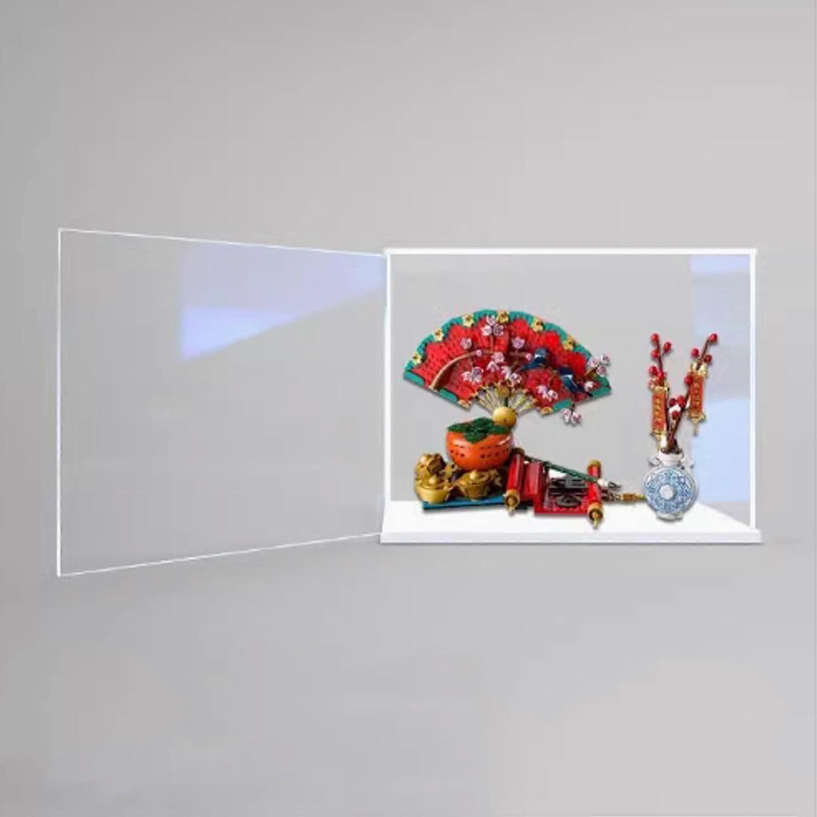 Acrylic Display Box for  80117 with White Base, Clear Dustproof Case and UV Protection