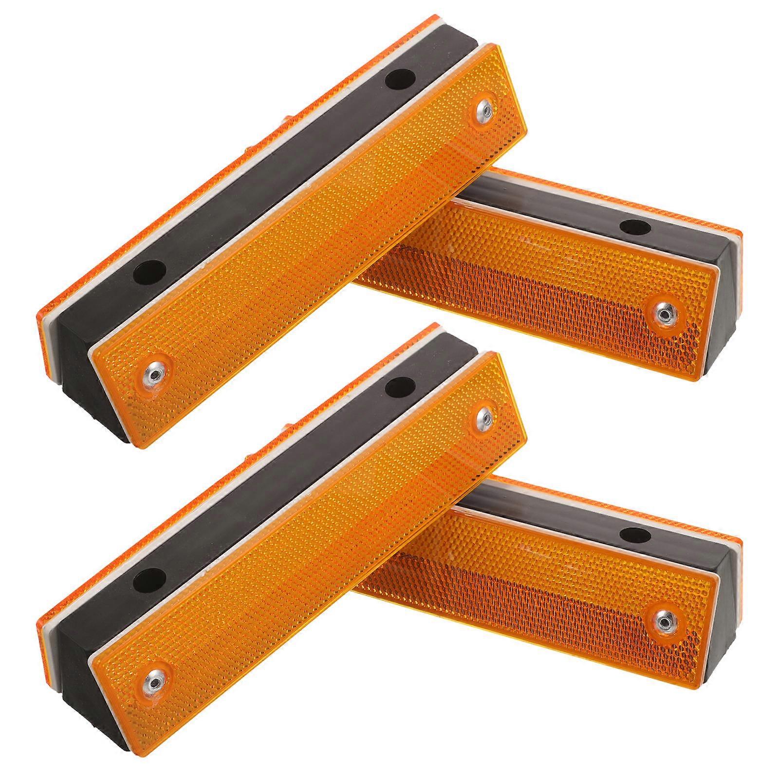 Reflective Driveway Markers Rectangular Delineator for Sidewalks 4Pcs Orange ABS
