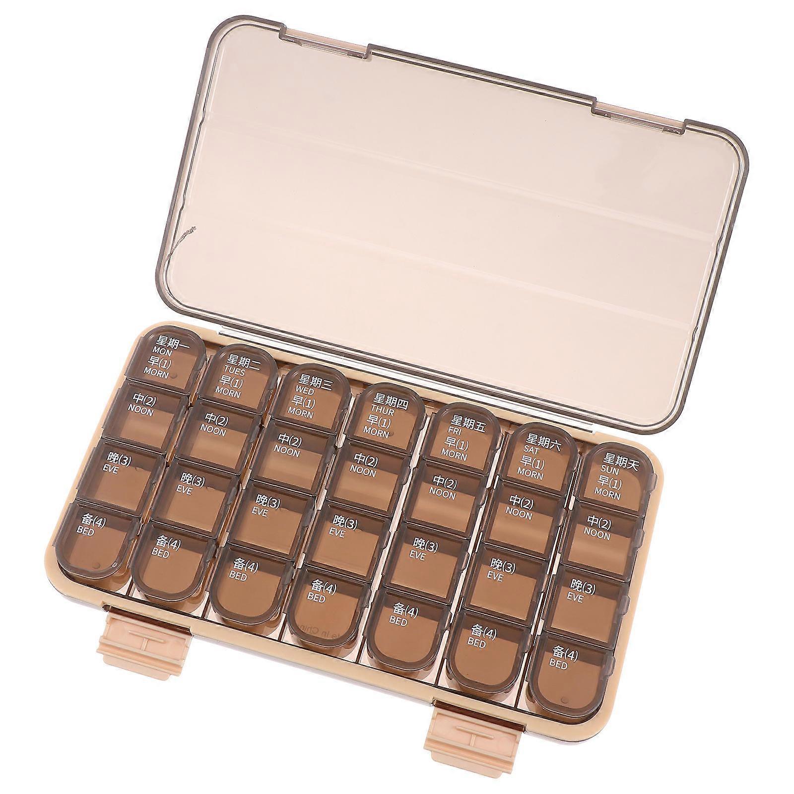 Rectangular Black Portable Pill Container For People Who Need To Carry Medicine 1Pack