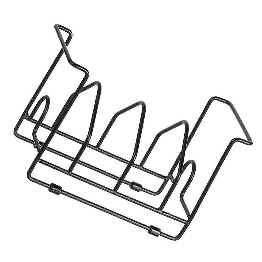 Black Pot Cover Rack Cutting Board Storage Rack for Kitchen Use