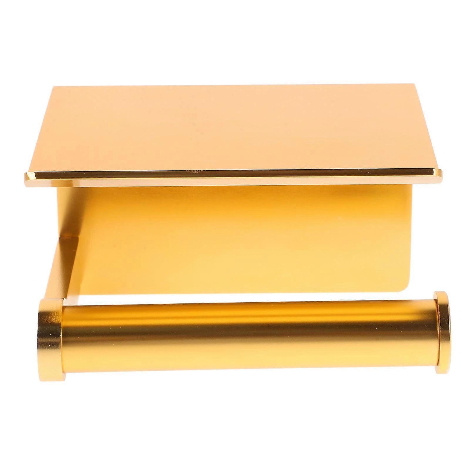 Paper Roll Holder Multifunctional Tissue Storage Shelf Golden