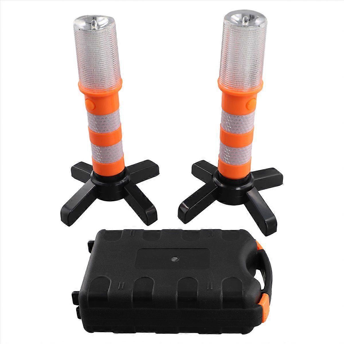 2Pcs LED Emergency Road Flash Flare Roadside Beacon Strobe Warning